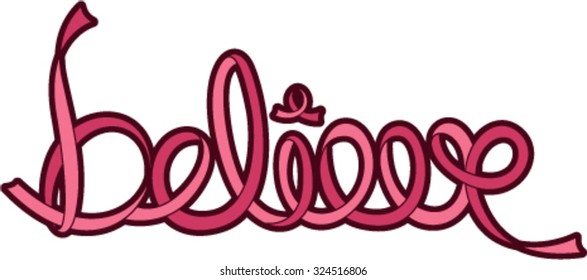 Breast Cancer Ribbon Believe