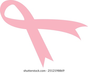 Breast cancer ribbon clip art design on plain white transparent isolated background for card, shirt, hoodie, sweatshirt, apparel, tag, mug, icon, poster or badge