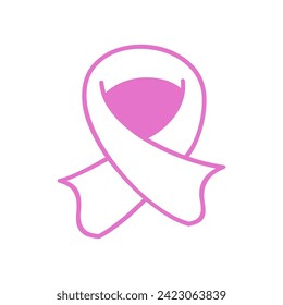 Breast Cancer Ribbon Icon Vector Illustration