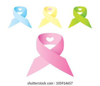 Breast Cancer Ribbon isolated on white