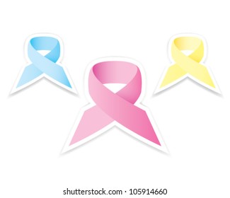 Breast Cancer Ribbon isolated on white