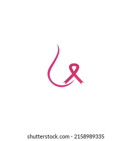 Breast cancer ribbon logo free vector design