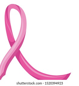 breast cancer ribbon on white background
