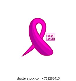 breast cancer ribbon sign vector logo