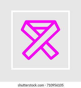 Breast cancer ribbon vector icon eps 10.