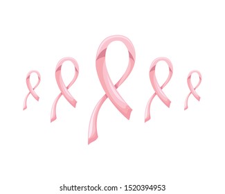 breast cancer ribbons on white background