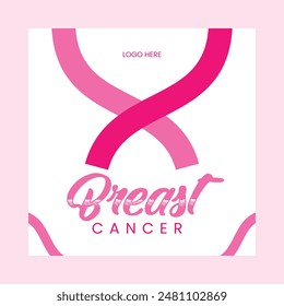 Breast cancer social media poster template