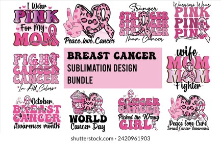 Breast Cancer Sublimation Design Bundle