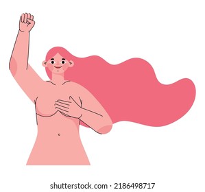 breast cancer survivor woman over white
