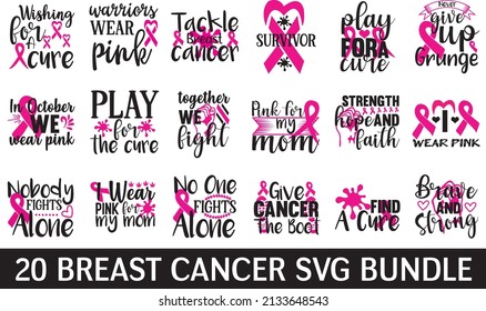 Breast Cancer Svg Bundle,Big Breast Cancer SVG Bundle,Faith Over Fear Svg,Cricut Silhouette svg