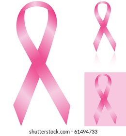 Breast cancer symbol set vector