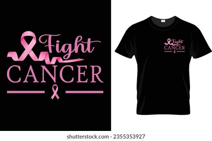 Diseño de camisetas para el cáncer de mama, tipografía de diseño de camisetas y a medida, vector mejor para el diseño de impresión como camiseta, taza y otros.