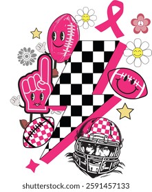 Breast cancer, tackle, fight, wear pink, Hope, race, dalmatian dots, support squad, awareness, football sport, coquette bow, usa flag, i wear pink for my family, dad, mom, sis, brother, baseball