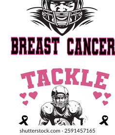 Breast cancer, tackle, fight, wear pink, Hope, race, dalmatian dots, support squad, awareness, football sport, coquette bow, usa flag, i wear pink for my family, dad, mom, sis, brother, baseball