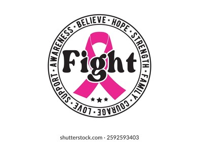 Breast Cancer T-shirt Design Bundle, Pink October Ribbon, Cancer Survivor eps, Fight Quote Sublimation, Breast Cancer Awareness, Breast Cancer Warrior TShirt