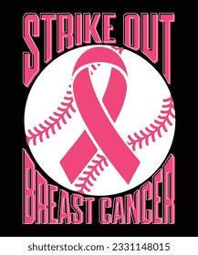 Breast Cancer t-shirt, Strike out t-shirt, Pink Ribbon t-shirt