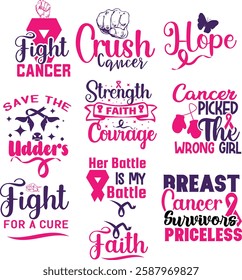 Breast cancer T-shirts Design Bundle,