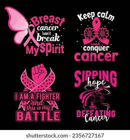 Breast cancer typography t-shirt design, breast cancer ribbon, pink ribbon, vector 