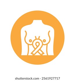 Breast Cancer Vector Gylph Icon. Eps File 10