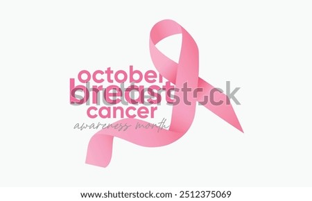 breast cancer vector. october breast cancer month vector. breast cancer realistic pink ribbon