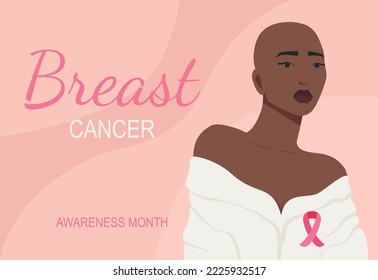 Breast Cancer young black woman medical banner