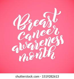 Breast canser awareness month in october. Template poster. Vector illustration.