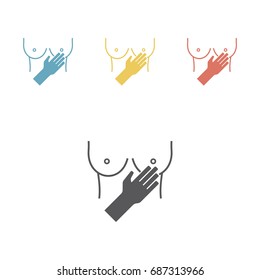 Breast examination icon. Vector sign