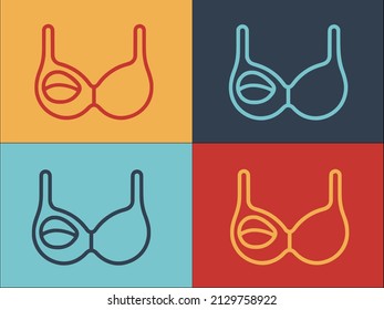 Breast Feeding Bra Logo Template, Simple Flat Icon of feeding,bra,mother