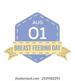 Breast feeding day vector badge template