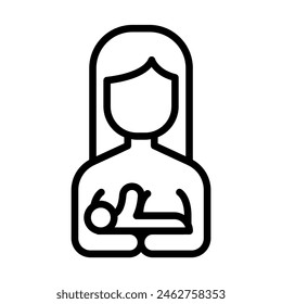 Breast feeding icon in thin line style. Vector illustration graphic design