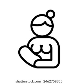 Breast feeding icon in thin line style. Vector illustration graphic design