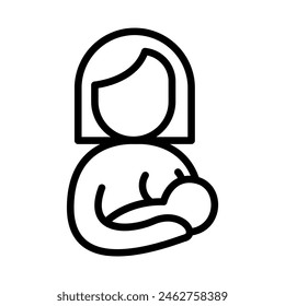 Breast feeding icon in thin line style. Vector illustration graphic design