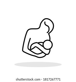 Breast feeding icon in trendy flat style. Baby feeding symbol for your web site design, logo, app, UI Vector EPS 10. 