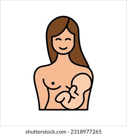 breast feeding vector icon. breast feeding silhouette symbol. Linear style sign for mobile concept and web design. vector illustration on white background