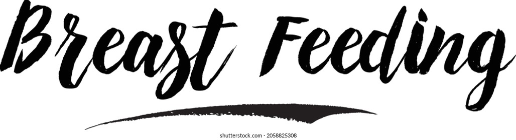Breast Feeding Vector Typography Text