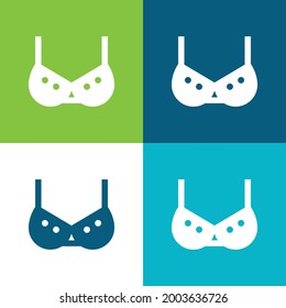 Breast Flat four color minimal icon set