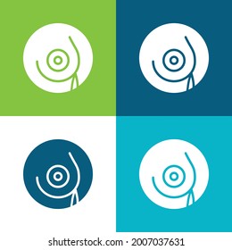 Breast Flat four color minimal icon set