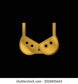 Breast gold plated metalic icon or logo vector