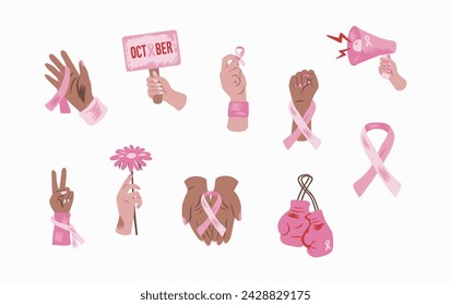 Breast Health Vector Illustration in Flat Style