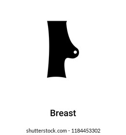 Breast icon vector isolated on white background, logo concept of Breast sign on transparent background, filled black symbol