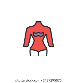 breast icon. vector.Editable stroke.linear style sign for use web design,logo.Symbol illustration.