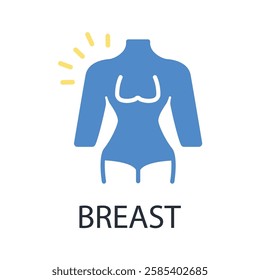 breast icon. vector.Editable stroke.linear style sign for use web design,logo.Symbol illustration.