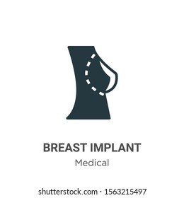 Breast implant vector icon on white background. Flat vector breast implant icon symbol sign from modern medical collection for mobile concept and web apps design.
