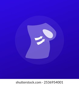 Icono de implantes mamarios, Vector de mamoplastia, diseño transparente
