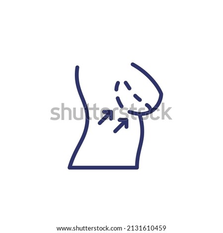 breast implants line icon on white