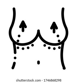 breast lift icon vector. breast lift sign. isolated contour symbol illustration