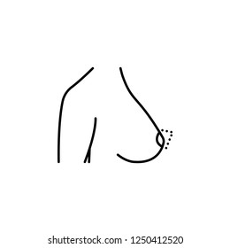 Breast lift, woman body icon. Element of anti aging outline icon for mobile concept and web apps. Thin line Breast lift, woman body icon can be used for web and mobile on white background