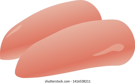 Breast meat isolated on white background vector illustration