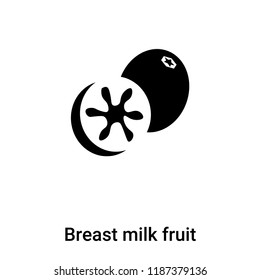 Breast milk fruit icon vector isolated on white background, logo concept of Breast milk fruit sign on transparent background, filled black symbol