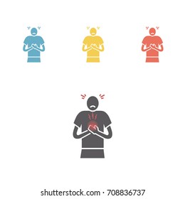 Breast pain, Flat icon